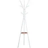 Aosom Vit Metallklädhängare för Korridor 45x45x180 cm