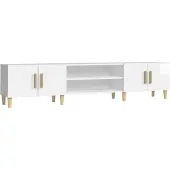 vidaXL TV-skåp vit högglans 180x31,5x40 cm konstruerat trä