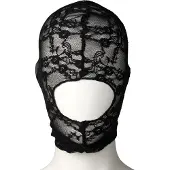 Master Series Lace Seduction Bondage Huva - Svart - Svart