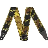 Fender Weighless 2-tums Monogram Rem Svart / Gul / Brun