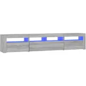 vidaXL TV-bänk med LED-belysning grå sonoma 210x35x40 cm