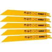 DeWalt DT2353-QZ - Sågblad - för metall, rör, bladmetall, profiler - 5 delar - längd: 203 mm