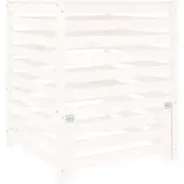 vidaXL Kompostlåda vit 82,5x82,5x99,5 cm massiv furu