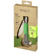 Opinel No. 12 Explore 002489 Green, bushcraft pocket knife with tick remover