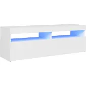 vidaXL TV-bänk med LED-belysning vit 120x35x40 cm