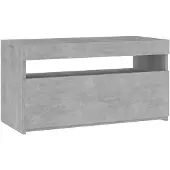 vidaXL Tv-bänk med LED-belysning betonggrå 75x35x40 cm