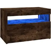 vidaXL TV-bänk med LED-belysning, Rökfärgad Ek, 60X35X40 Cm