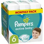 Pampers babyblöjor stl. 6 13-18 kg Active Baby, förpackning 128 st