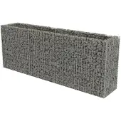 vidaXL Planteringsgabion upphöjd galvaniserat stål 270x50x100 cm
