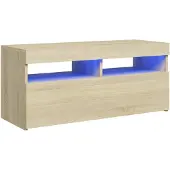 vidaXL TV-bänk med LED-belysning sonoma-ek 90x35x40 cm