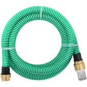 vidaXL Sugslang med kopplingar mässing grön 1,1" 10 m PVC