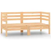 vidaXL Solid Pine Wood 2-Seater Garden Sofa Terrace Sofa Outdoor Sofa Patio Furniture 3082387