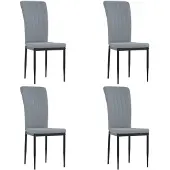 vidaXL Matstolar set om 4 Ljusgrå Sammet, matsalsstol, soffstol, sidostol, stol 326104