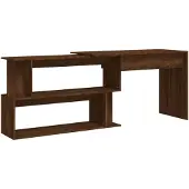 vidaXL Hörnskrivbord brun ek 200x50x76 cm konstruerat trä