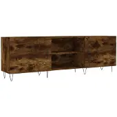 vidaXL Tv-bänk rökfärgad ek 150x30x50 cm konstruerat trä