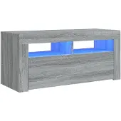 vidaXL Tv-bänk med LED-belysning grå sonoma 90x35x40 cm