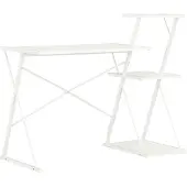 vidaXL Skrivbord med hylla vit 116x50x93 cm