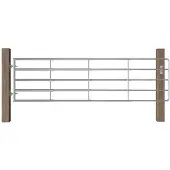 vidaXL Portillon à 5 barres Acier (115-300)x90 cm Argenté