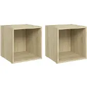 vidaXL Tv-bänk sonoma-ek 37x35x37 cm konstruerat trä