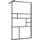 vidaXL Duschvägg, Genomskinligt ESG-glas, 90x195 cm, Svart