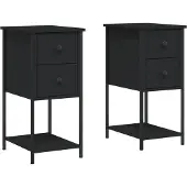 vidaXL Sängbord 2 st svart 32x42x70 cm ingenjörsved 826094