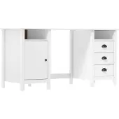 vidaXL Skrivbord Hill vit 150x50x74 cm massiv furu