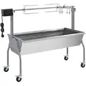 vidaXL Elektriskt grillspett rotfritt stål