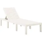 vidaXL Solsäng plast vit