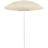 vidaXL Trädgårdsparasoll med stålstång, sandfärgad, 180 cm