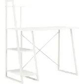 vidaXL Skrivbord med hyllenhet vit 102x50x117 cm