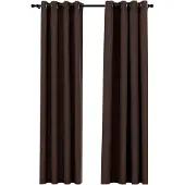 vidaXL Mörkläggningsgardin med öljetter linnelook 2 st taupe 140x225cm