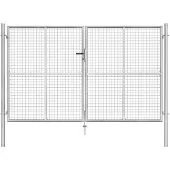 vidaXL Trädgårdsgrind galvaniserat stål 306x200 cm silver