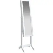 vidaXL Fristående spegel vit 34x37x146 cm