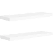vidaXL Svävande vägghyllor 2 st vit 80x23,5x3,8 cm MDF