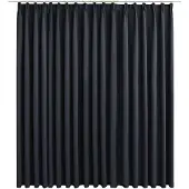 vidaXL Mörkläggningsgardin Med Hakar, Svart, 290X245 Cm