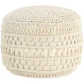 vidaXL Handgjord sittpuff makramé 45x30 cm bomull