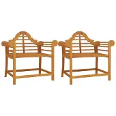vidaXL Trädgårdsstolar 2 st 91x62x94 cm massiv teak