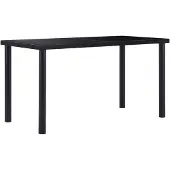vidaXL Matbord svart 140x70x75 cm härdat glas
