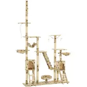 vidaXL Katträd med klöspelare i sisal 230-250 cm tassavtryck beige