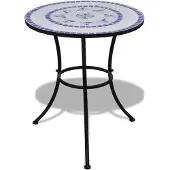 vidaXL Caféset blå och vit 60 cm mosaik