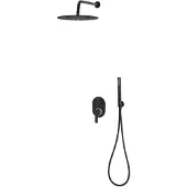 vidaXL Duschsystem rostfritt stål 201 svart