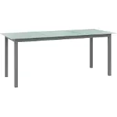 vidaXL Trädgårdsbord ljusgrå 190x90x74 cm aluminium och glas
