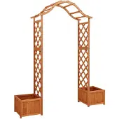 vidaXL Pergola med odlingslåda massivt granträ
