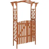 vidaXL Pergola med grind 116x40x204 cm massivt granträ