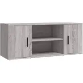 vidaXL TV-bänk grå sonoma 100x35x40 cm konstruerat trä
