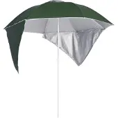 vidaXL Strandparasoll med sidoväggar grön 215 cm