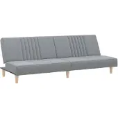 vidaXL Bäddsoffa, ljusgrå, klädd i tyg