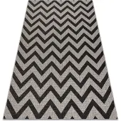 Rugsx MATTA SIZAL FLOORLUX 20340 silver / svart ZIGZAG 60x110 cm