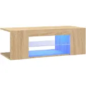vidaXL TV-bänk med LED-belysning sonoma-ek 90x39x30 cm