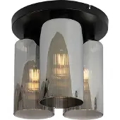 QAZQA Art Deco taklampa svart med rökglas 3-ljus - Laura